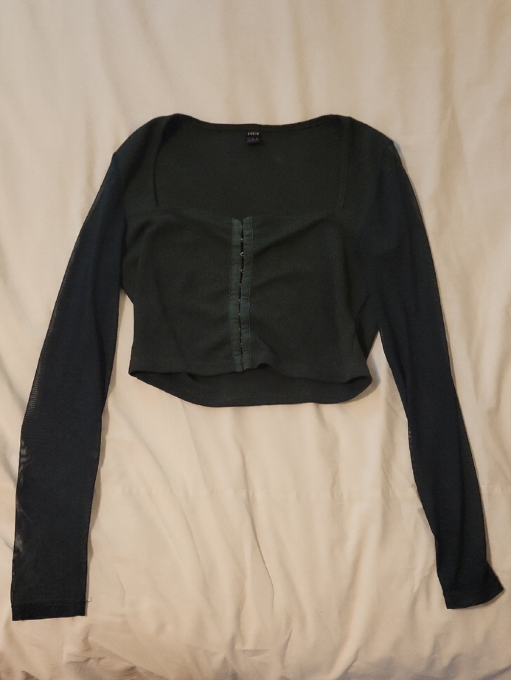 SHEIN Black Long-Sleeve Cropped Cardigan